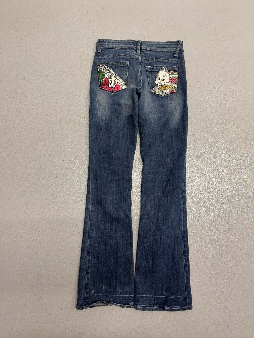 Lot29 Tweety Bird Looney Tunes Embroidered Low Rise Bootcut Jeans